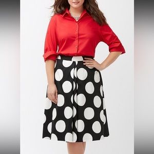 Lane Bryant Polka Dot A Line Skirt